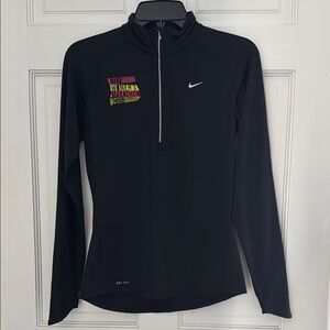 Nike Black Fitted Long Sleeve Tee with Zipper